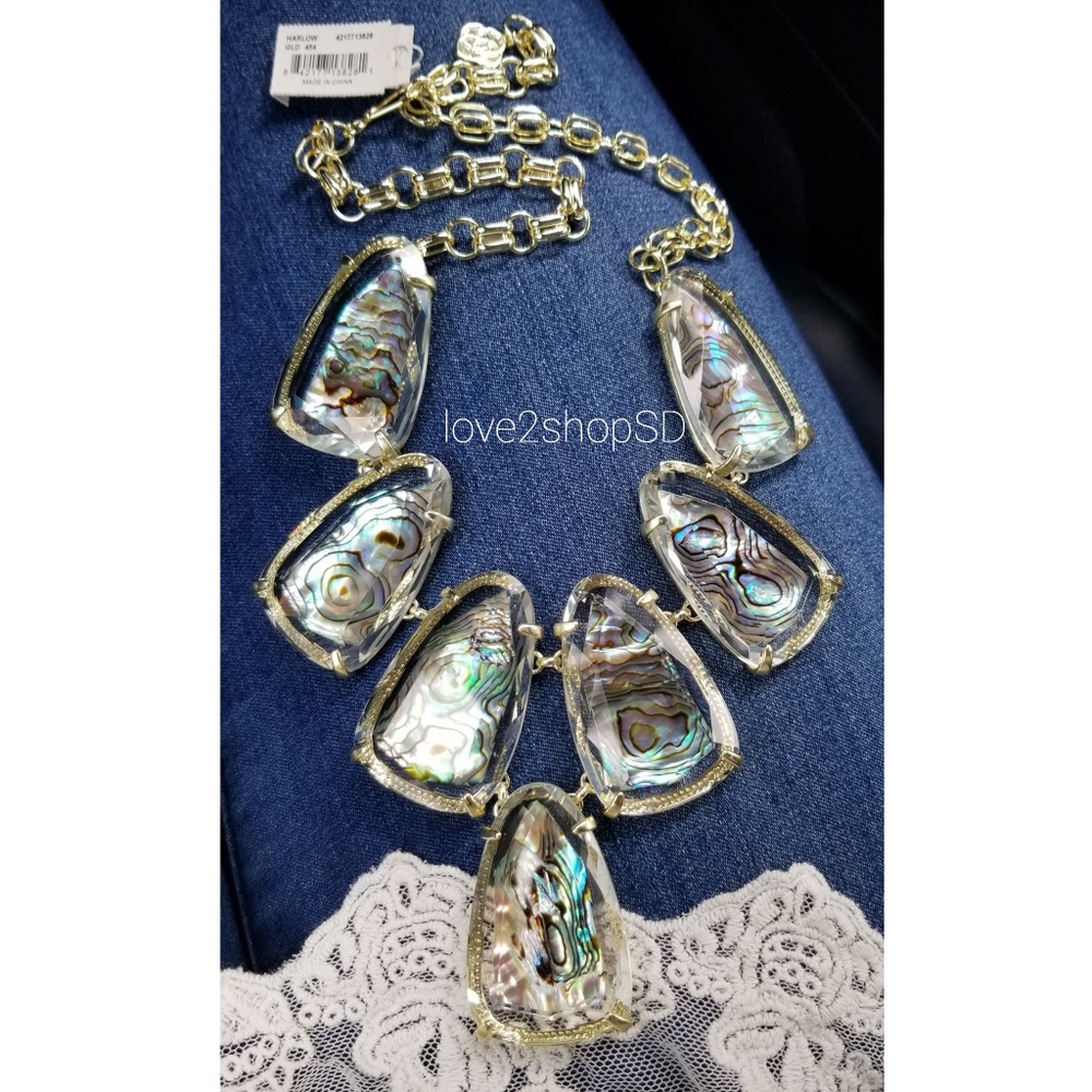 Kendra Scott Abalone Suspended gold necklace - Picture 2 of 5